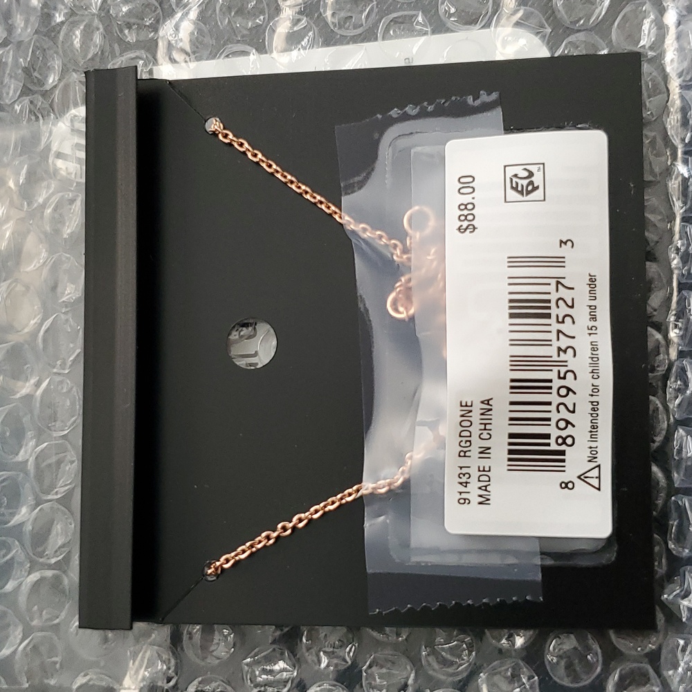 Coach Rose Gold Bar C Charm Necklace NWT - Picture 5 of 5